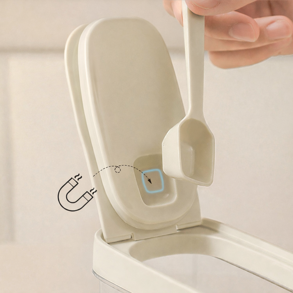 Magnetic Spice Jar with Built-In Spoon