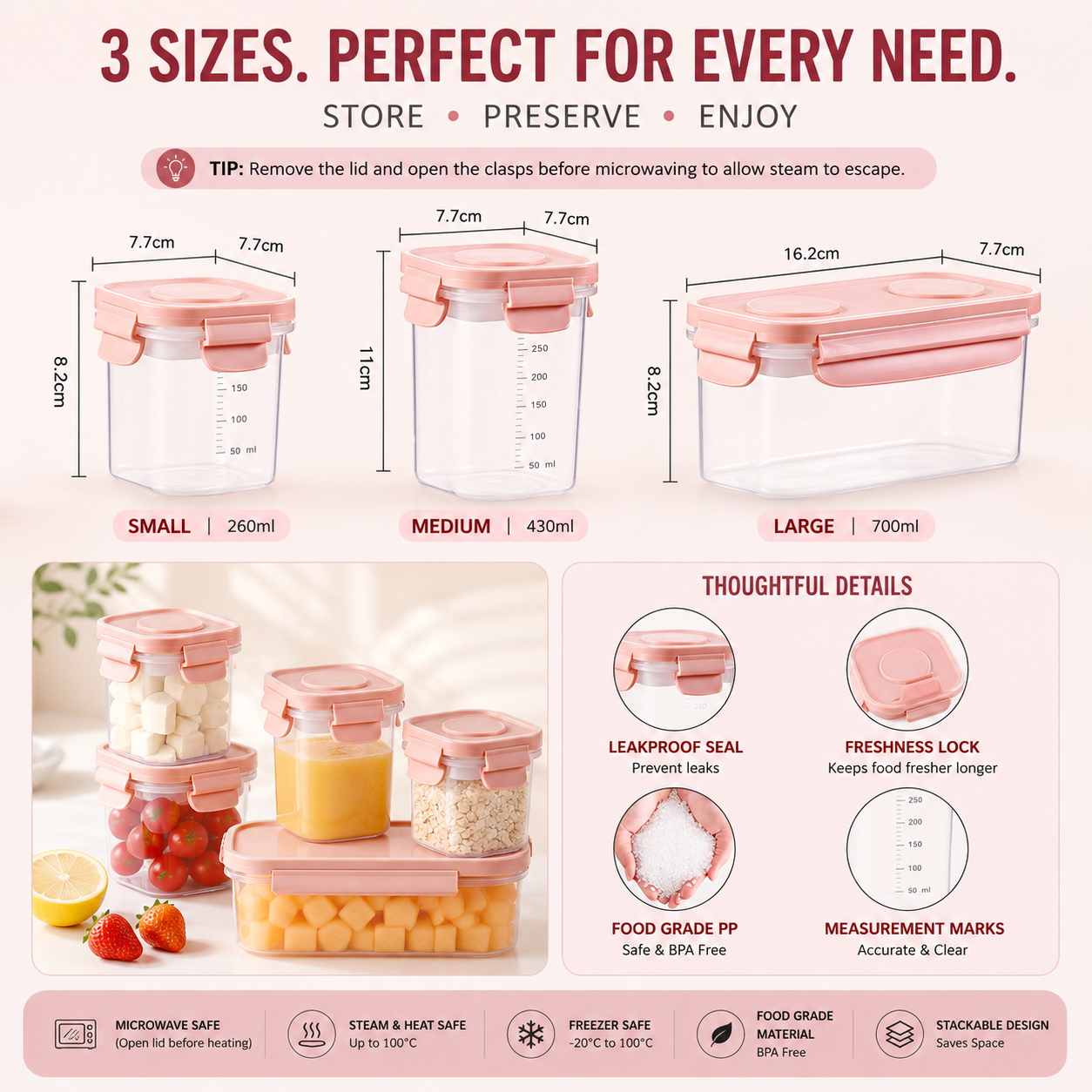 Fruit Container with Ice Pack Set