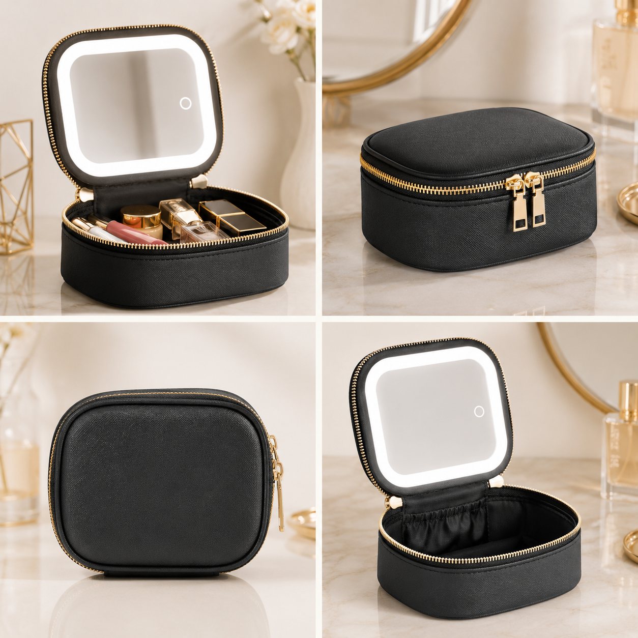 Travel Makeup Case with LED Mirror