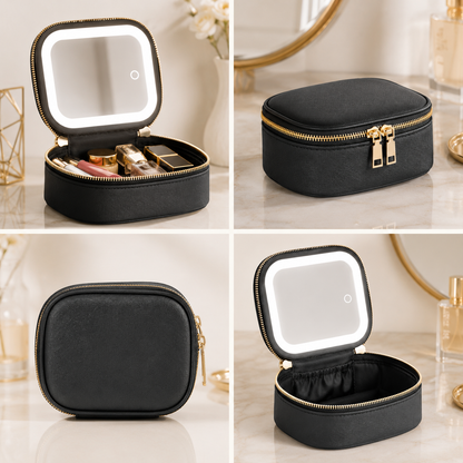 Travel Makeup Case with LED Mirror
