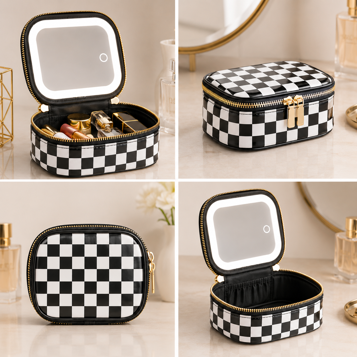 Travel Makeup Case with LED Mirror