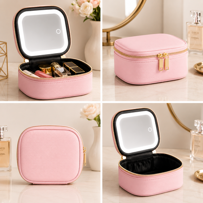 Travel Makeup Case with LED Mirror