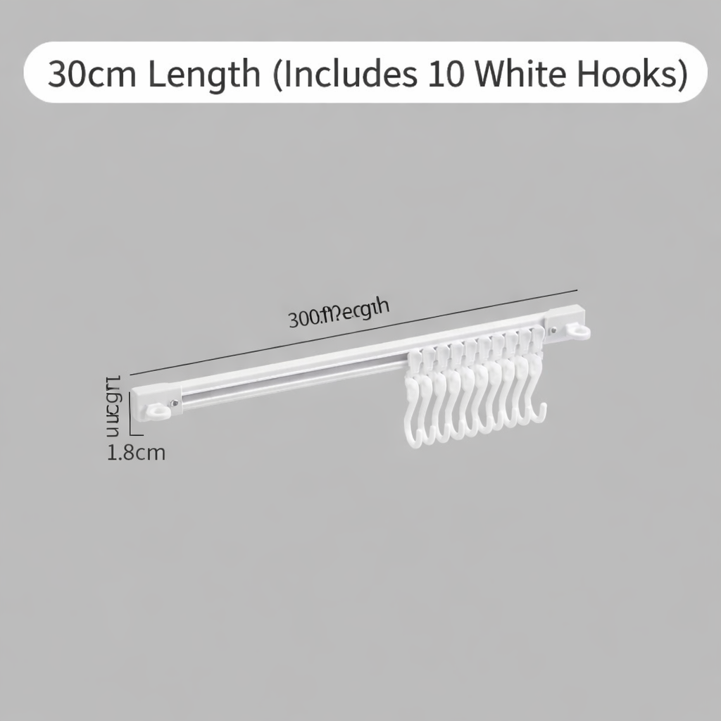 Adjustable Wall Mounted Hook Rail