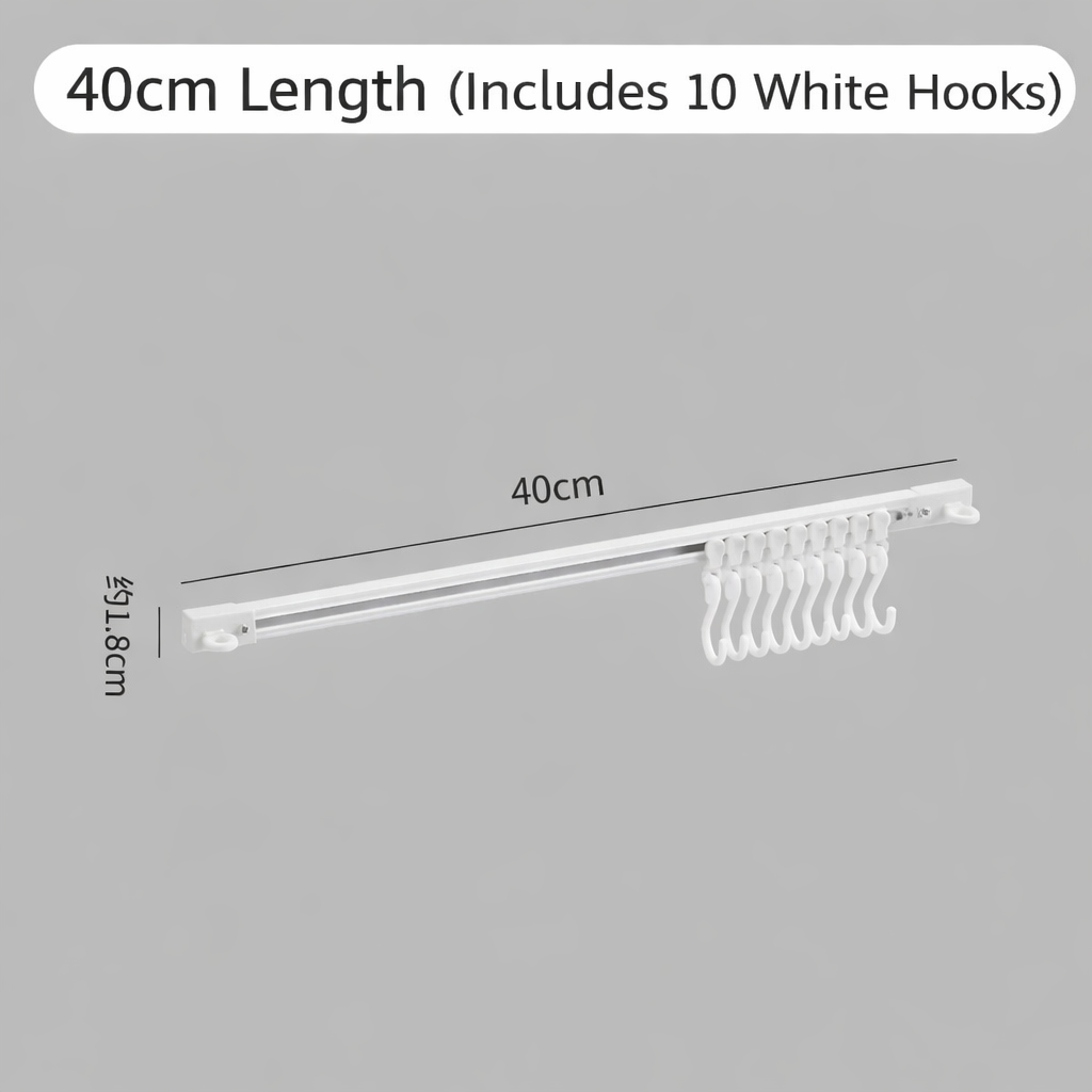 Adjustable Wall Mounted Hook Rail