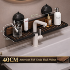 Over-the-Faucet Bathroom Sink Shelf in FAS Black Walnut