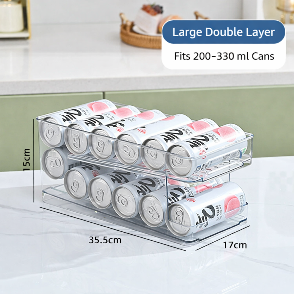 Stackable Gravity Can Dispenser for Refrigerator