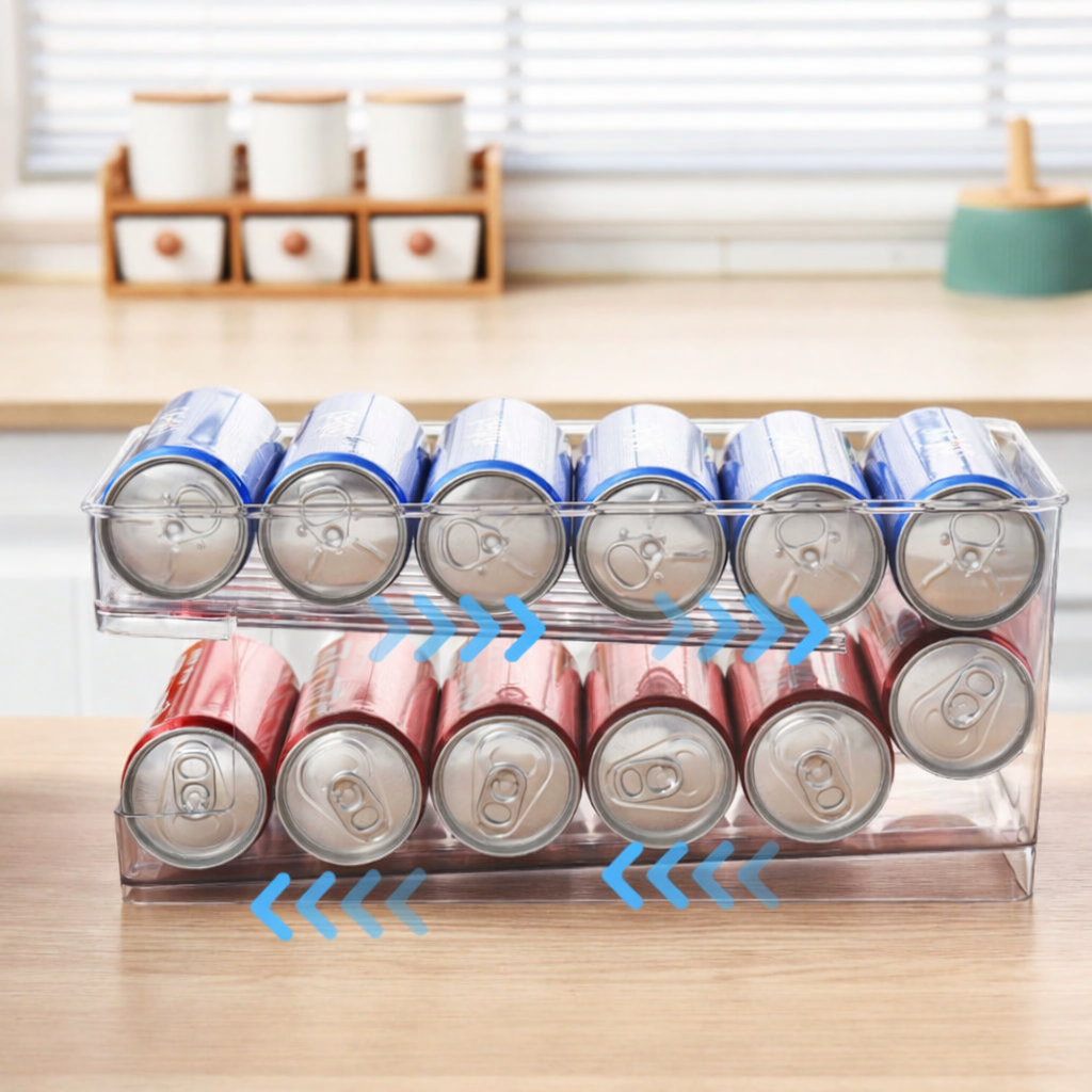 Stackable Gravity Can Dispenser for Refrigerator