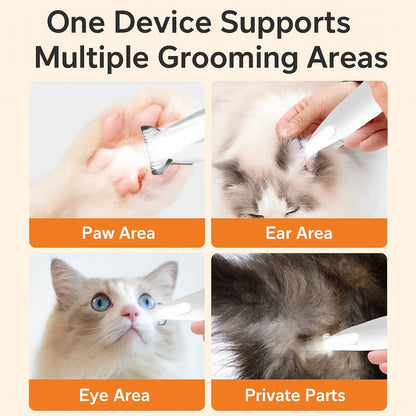 2-in-1 Pet Hair Trimmer & Nail Grinder with LED Light