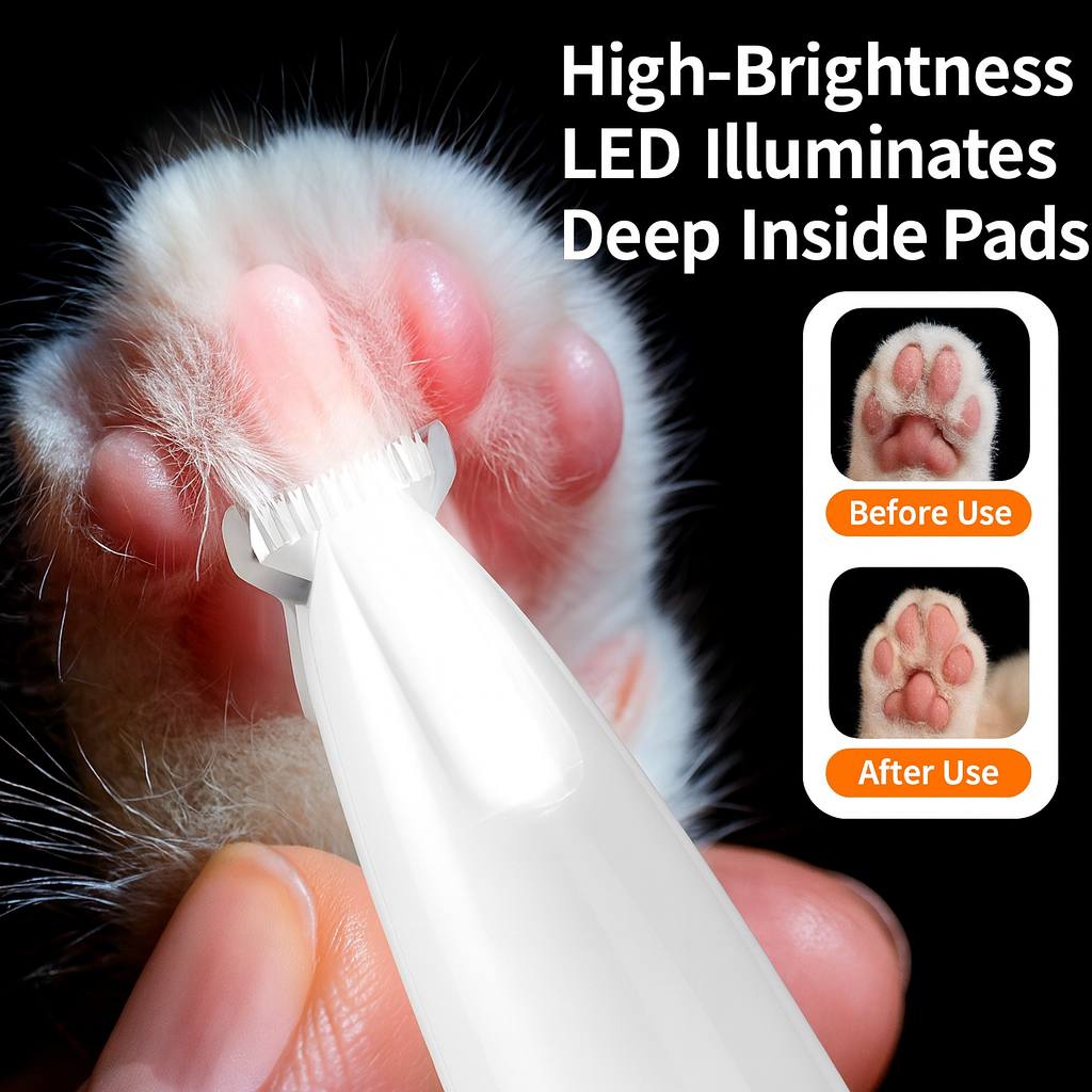2-in-1 Pet Hair Trimmer & Nail Grinder with LED Light